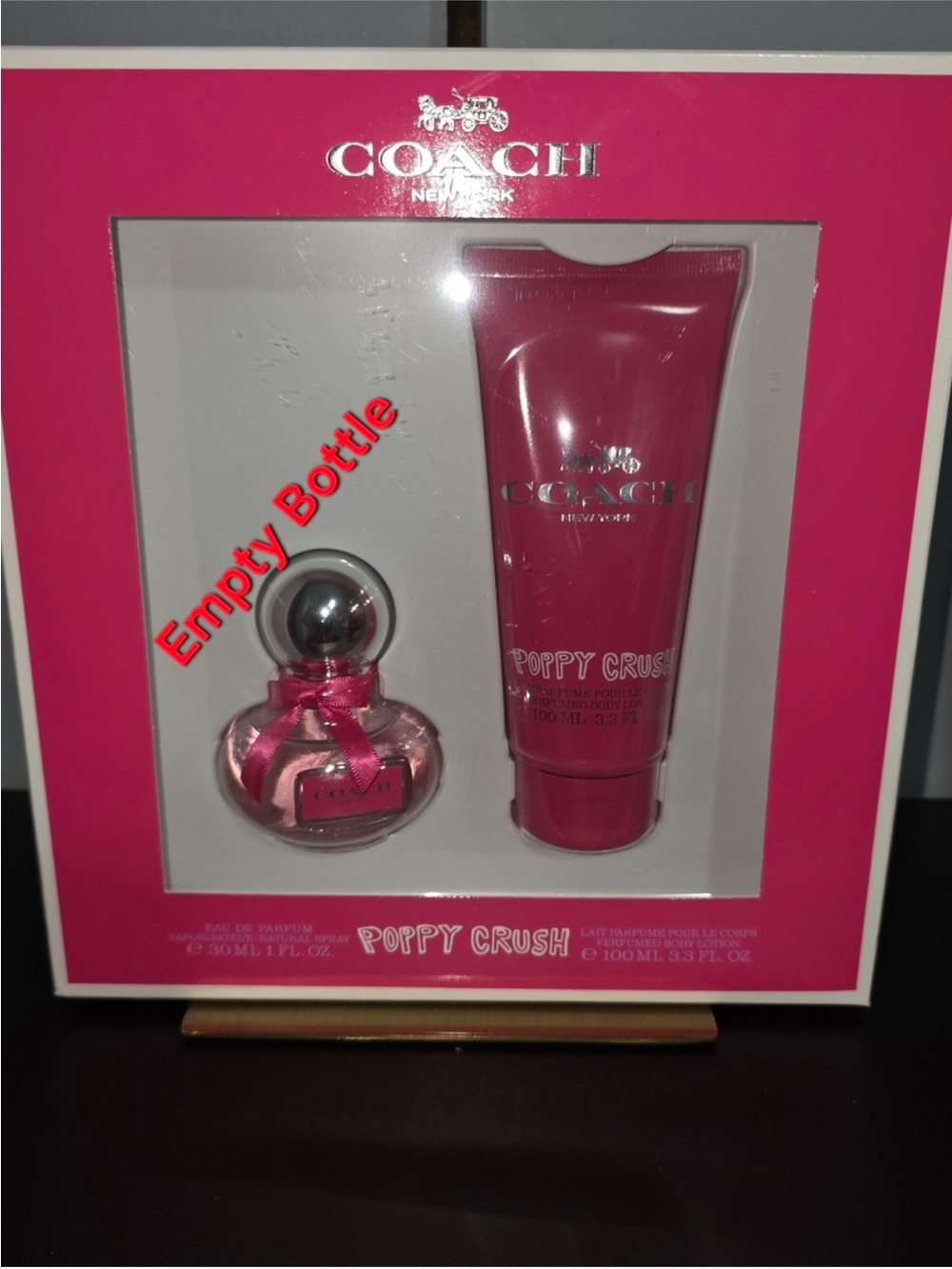 Coach Poppy Crush Fragrance
Bottle (Empty Bottle) & Lotion Set